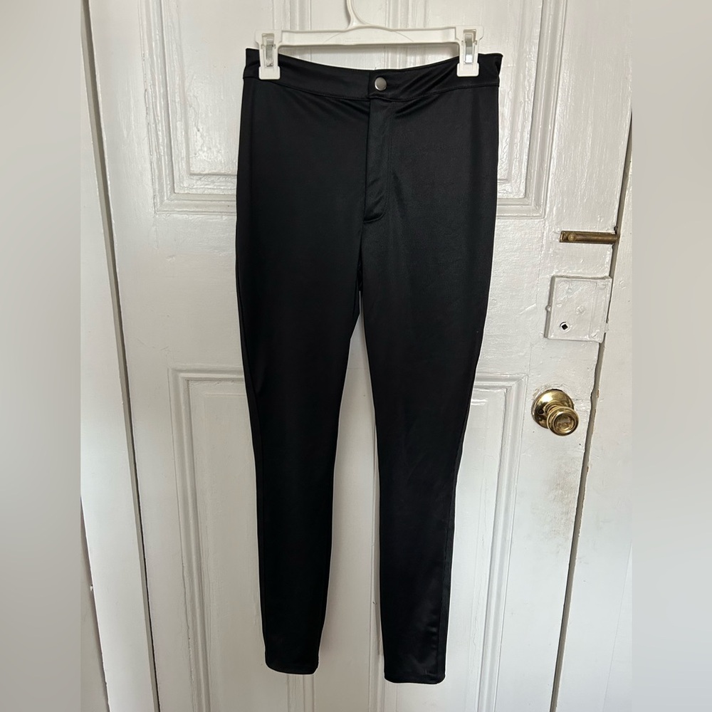 SKIMS Black Woven Shine Pants